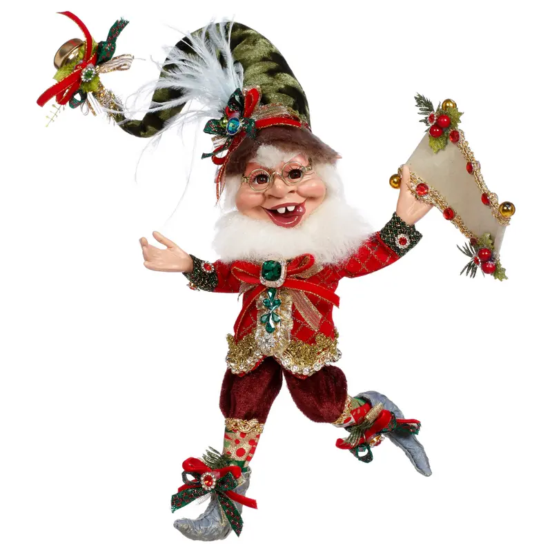Elfo Natalizio On the Naughty List Verde e Rosso Edizione Limitata – Goodwill by Mark Roberts, 28cm