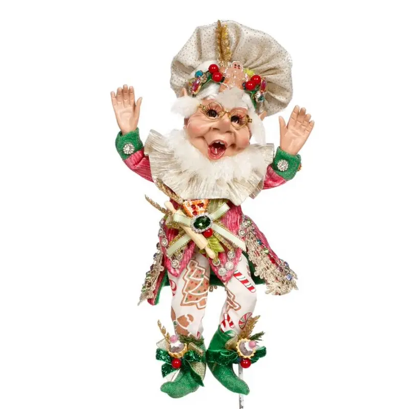 Elfo Natalizio Pastry Maker Small Rosa e Verde Edizione Limitata – Goodwill by Mark Roberts, 26cm