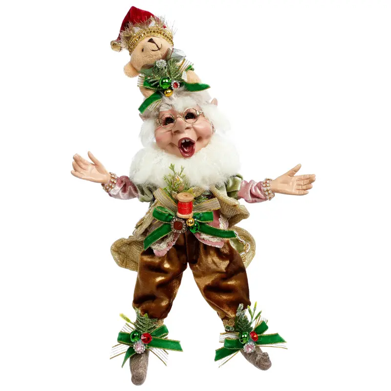 Elfo Natalizio Teddy Bear Small Rosa e Verde Edizione Limitata – Goodwill by Mark Roberts, 29cm