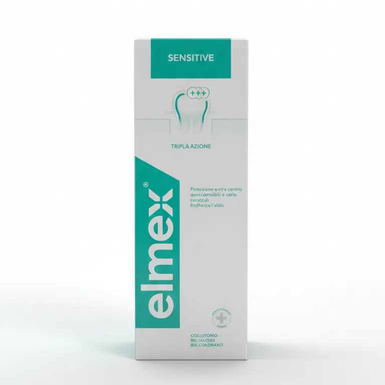 elmex Collutorio Sensitive | 400 ml | Protezione Colletti Scoperti e Denti Sensibili | Con Fluoruro Amminico Olaflur – Tripla Azione Senza Alcol