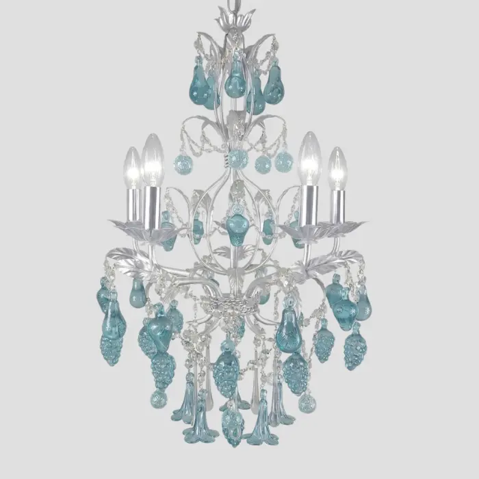 Emerald Jewel Orchard Chandelier - Handcrafted Murano Glass Fruits