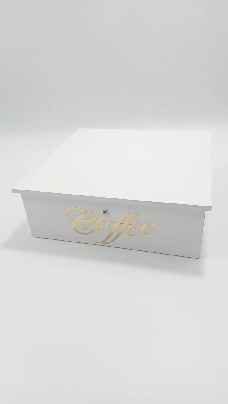 Emporio Cotton Porta Cialde da Caffè 30x30x10 cm | Cassetto Organizzatore a 7 Scomparti | Pomelli Diamantati