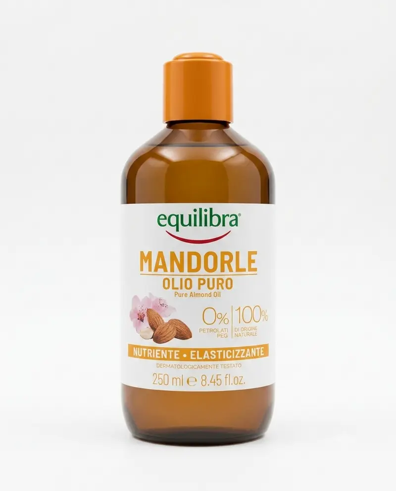 Equilibra Olio di Mandorle Puro 250 ml | 100% Origine Naturale, Spremuto a Freddo – Nutriente ed Elasticizzante