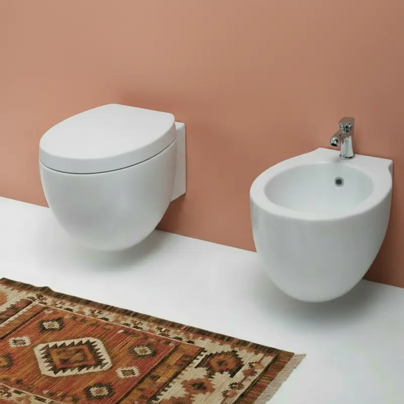 Esedra Fly wc sospeso completo di copriwater e bidet WCFY + BDFY
