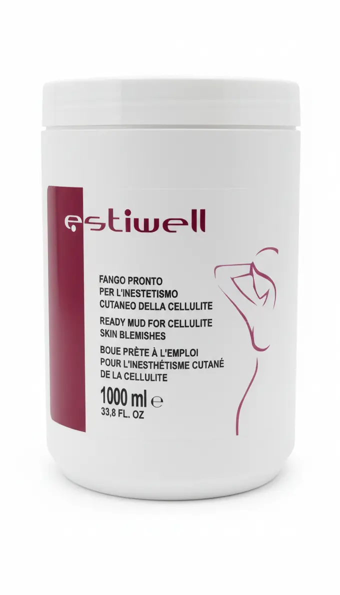 Estiwell Fango Pronto Anti-Cellulite 1000ml | Azione Drenante e Anti-Adiposità Localizzata | Con Alghe Marine, Edera e Centella Asiatica | Risultato Professionale