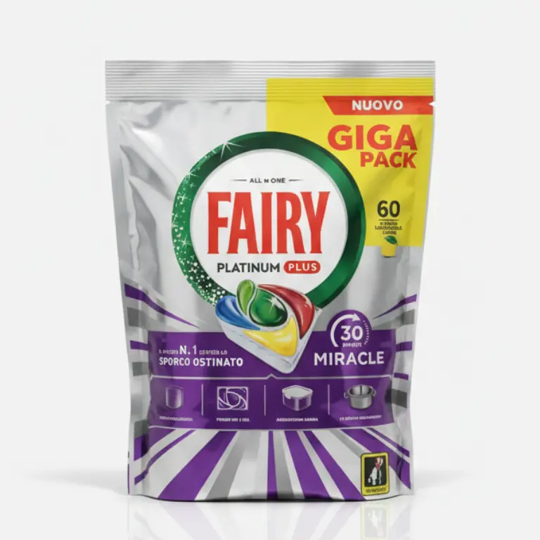 Fairy - Platinum Plus Giga Pack 60 Capsule Lavastoviglie – Azione Sporco Ostinato