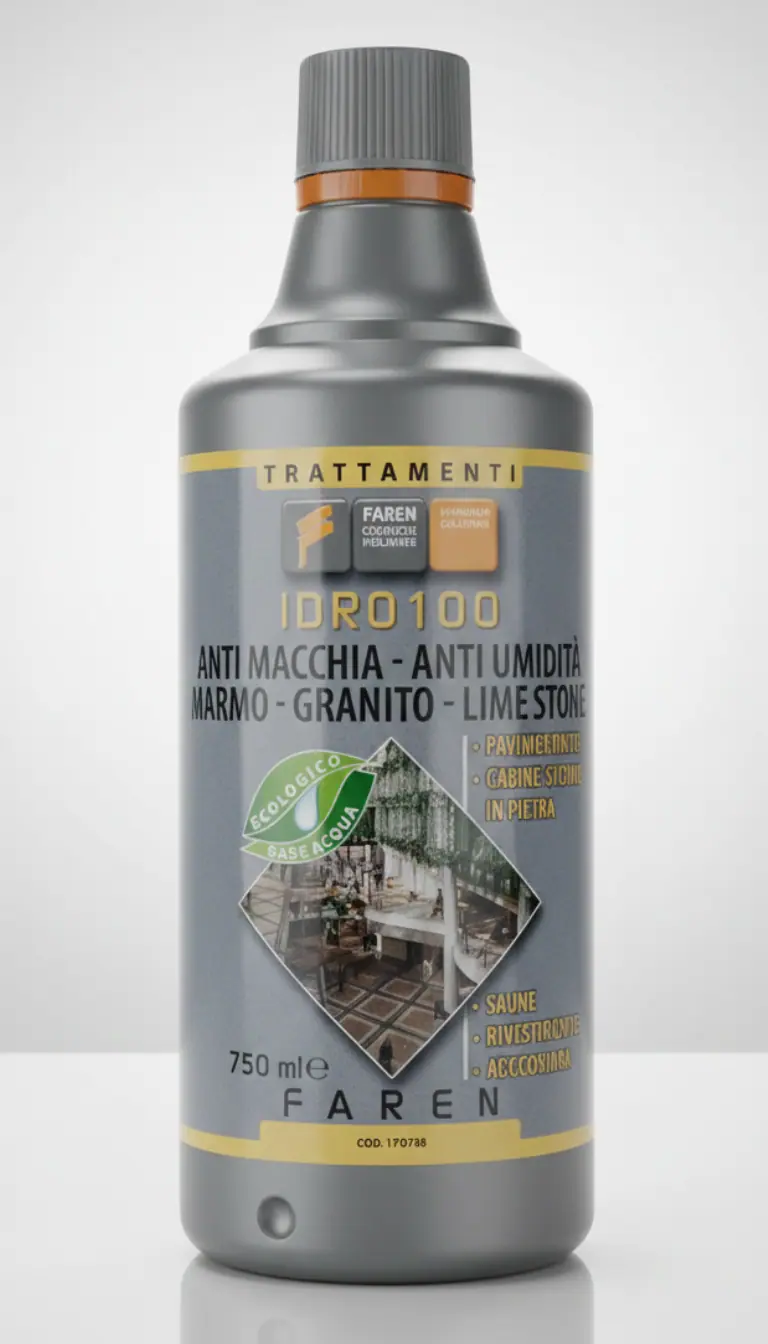 Faren Idro 100 Protettivo Antimacchia Idrorepellente Pietre Naturali – Effetto Naturale Invisibile per Marmo, Granito e Limestone