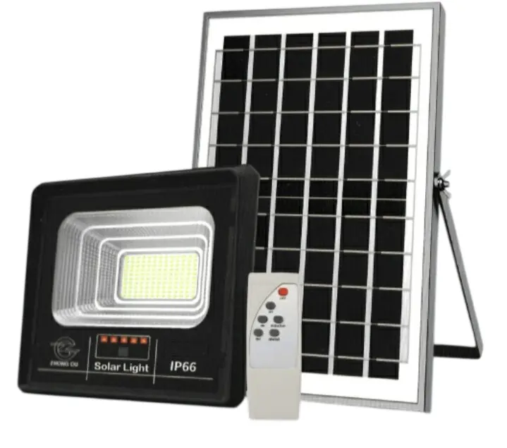 Faretto LED solare 100W IP66 luce fredda 6500K con telecomando Jortan Tech