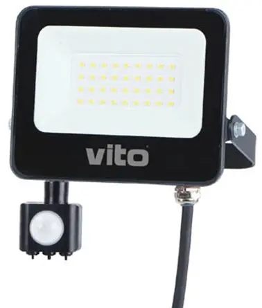 Faro LED da esterno con sensore PIR 30W 3000Lm luce fredda 6000K IP65