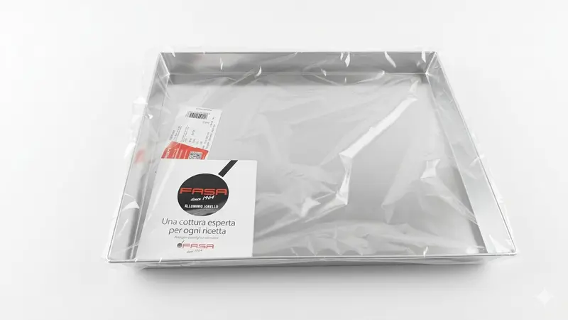 Fasa Teglia Rettangolare in Alluminio Professionale 35x28 cm – Tortiera per Pizza, Focaccia e Pasticceria – Made in Italy ad Alta Conduzione Termica