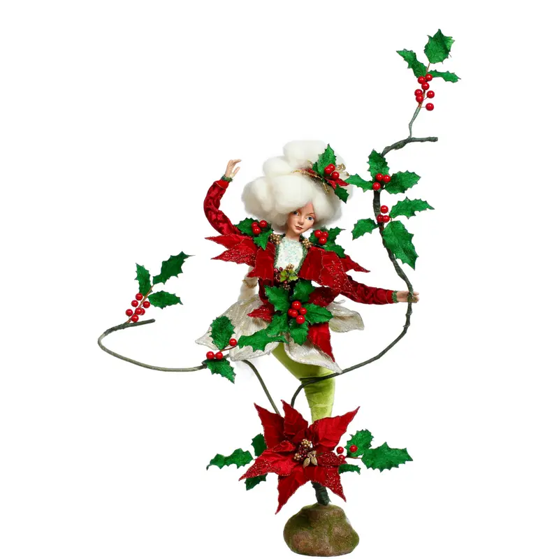 Figura Natalizia Lady Poinsettia Rosso e Verde Edizione Limitata – Goodwill by Mark Roberts, 70cm