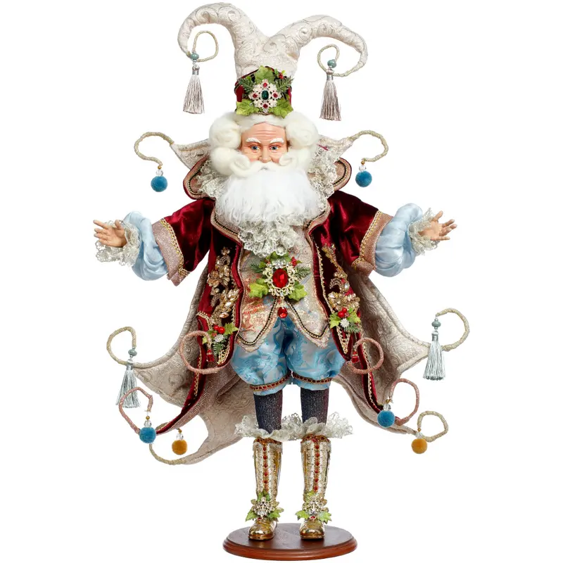 Figura Natalizia Père Noël dell'Opera Blu e Bordeaux Edizione Limitata – Goodwill by Mark Roberts, 72,5cm
