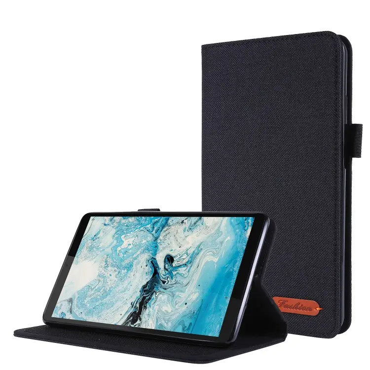 Flip orizzontale TPU + custodia protettiva in pelle PU tessuto con clip per biglietti da visita, For Lenovo Tab M7