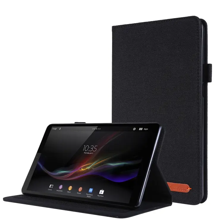 Flip orizzontale TPU + custodia protettiva in pelle PU tessuto con clip per biglietti da visita, For Lenovo Tab M8