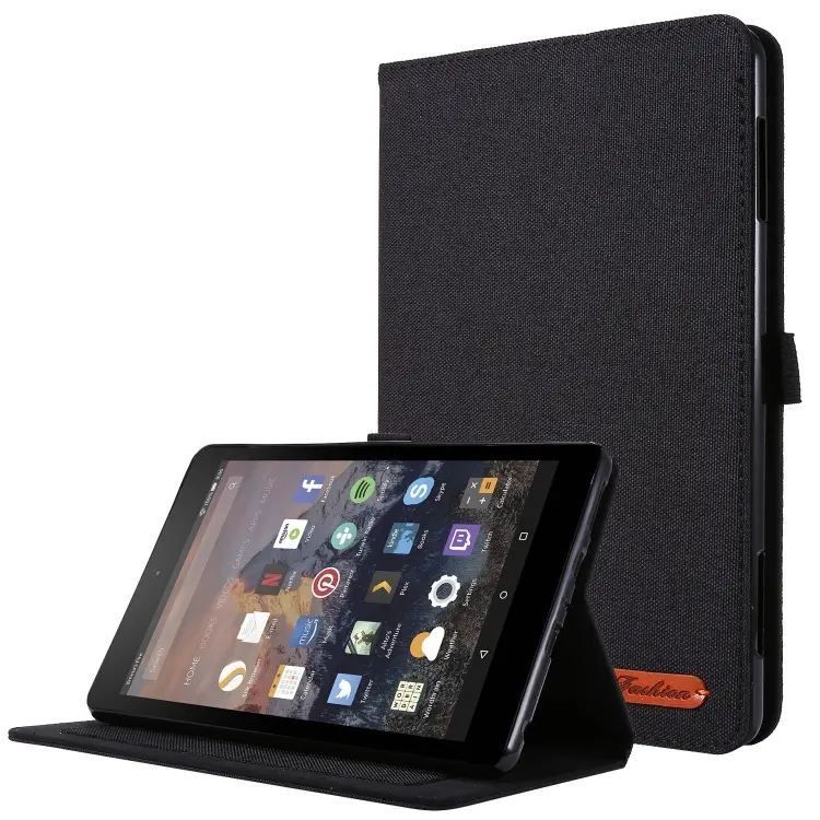 Flip orizzontale TPU + Custodia protettiva in pelle PU tessuto con slot per schede e supporto, For Amazon Fire HD 8 (2020)
