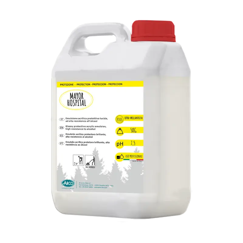 Floor polish antistatico ad alta resistenza all’alcool Mayor Hospital - 5 KG