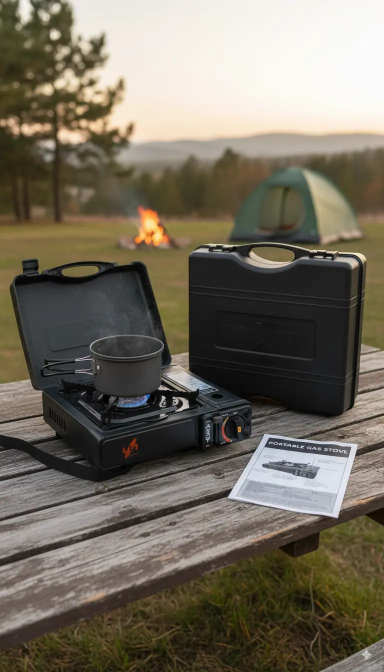 Fornello a Gas Portatile in Valigetta - Ideale per Campeggio e Viaggi