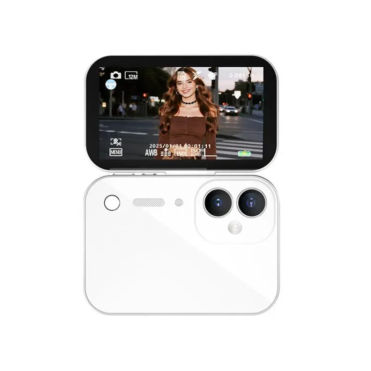 Fotocamera digitale retrò con touchscreen HD da 3 pollici e 64 MP