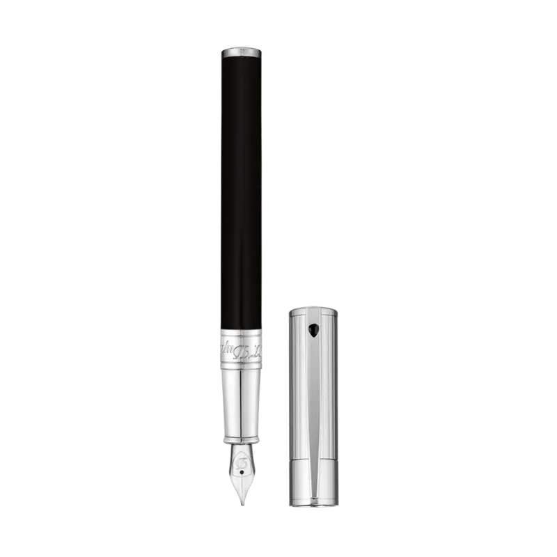 Fountain Pen D-Initial Black & Chrome