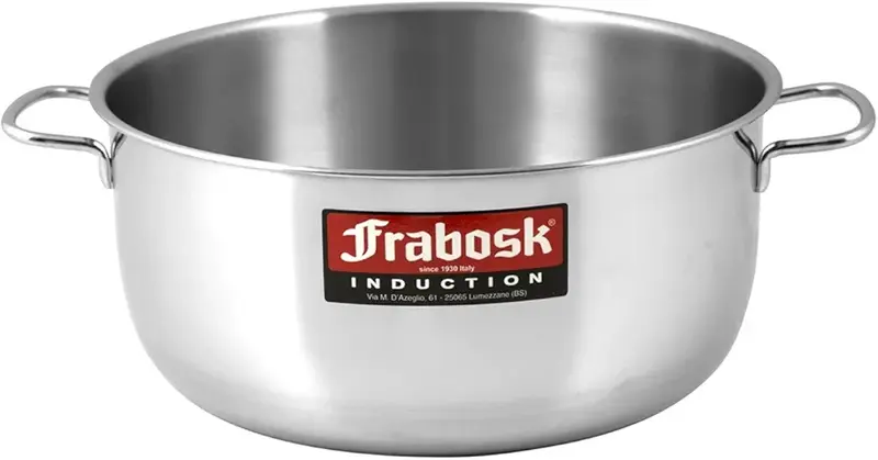 Frabosk Casseruola 2 Manici Inox Lusso cm 40 | Linea Etherna in Acciaio Inossidabile | Per Tutti i Piani di Cottura e Induzione
