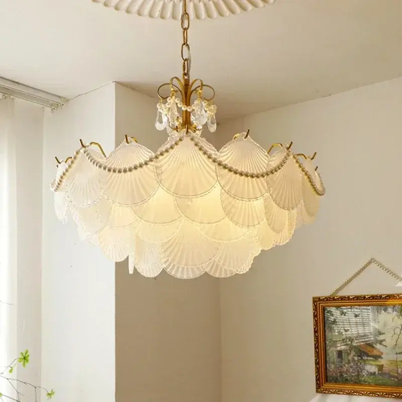 French Glass Pendant Chandelier