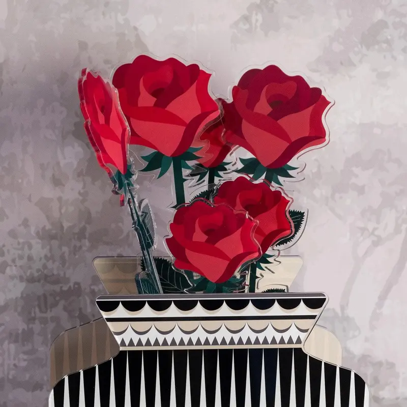 Funny Flower  Rosa rossa in plexiglas