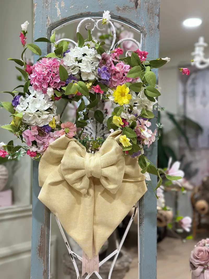 Fuoriporta Spring Ghirlanda con Fiocco – Mata Creazioni, Ø 38 cm
