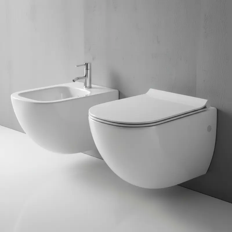 Galassia Plus Design wc sospeso, bidet e copriwater slim soft-close 6111 + 6112 + 5478