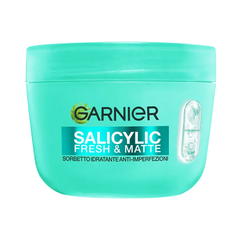 Garnier Fresh & Matte Crema Sorbetto Idratante Anti-Imperfezioni (85ml) – Acido Salicilico + Niacinamide + Centella Asiatica – 48H Idratazione