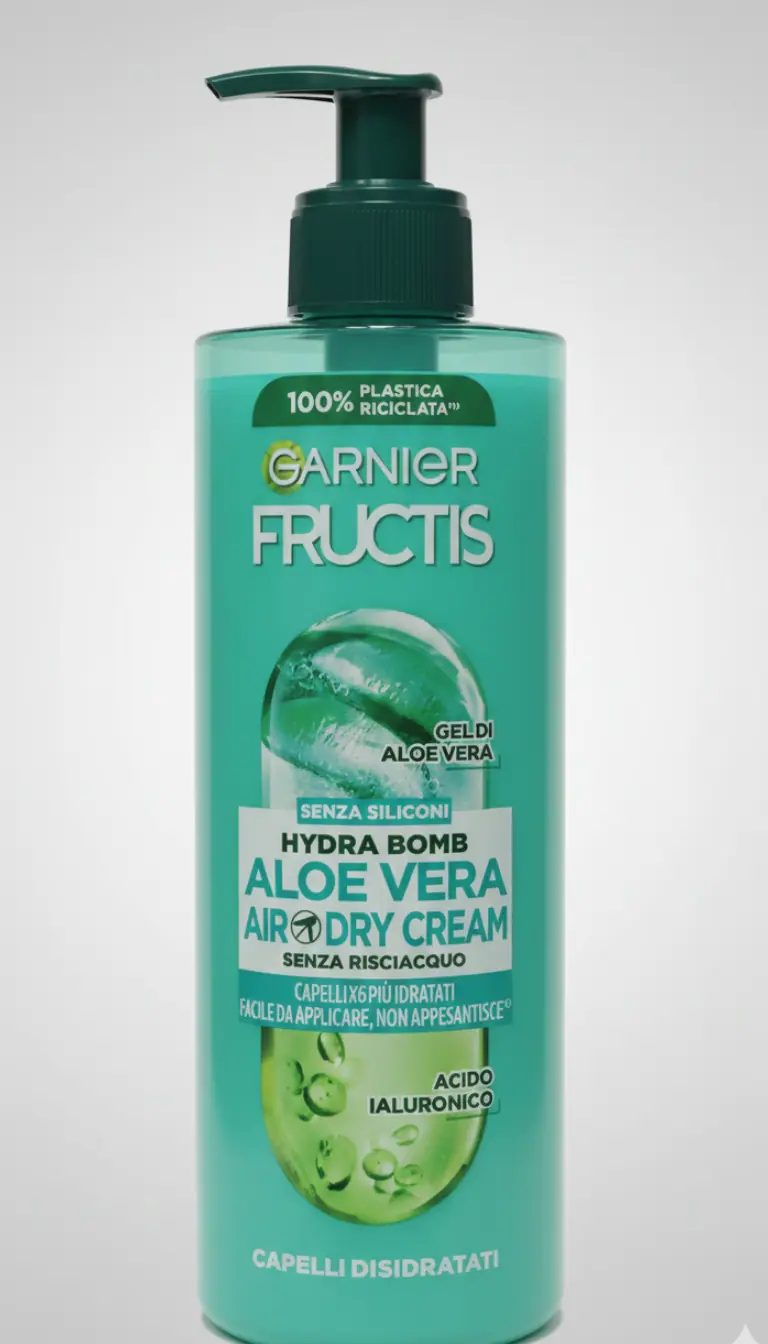 GARNIER Fructis Aloe Hydra Bomb Air-Dry Cream 400ml | Crema Senza Risciacquo Idratazione 48H | Gel Aloe Vera & Glicerina Vegetale