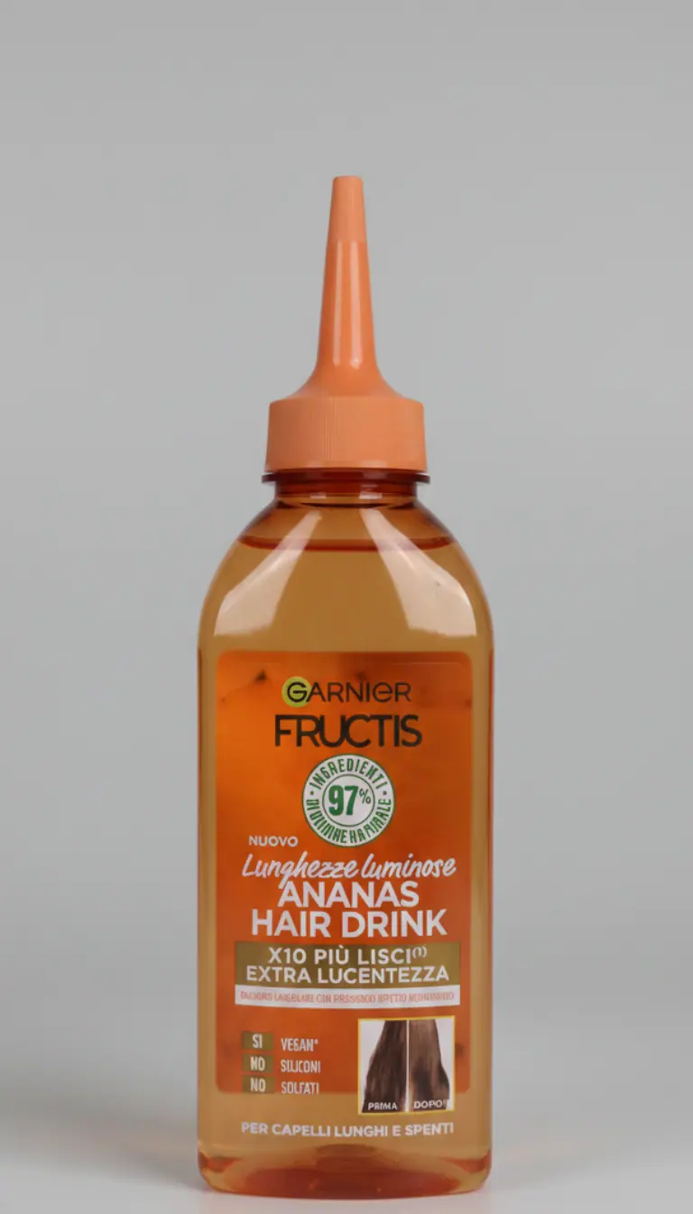 Garnier Fructis Hair Drink Ananas 200ml – Balsamo Lamellare per Capelli Lunghi e Spenti – 97% Origine Naturale