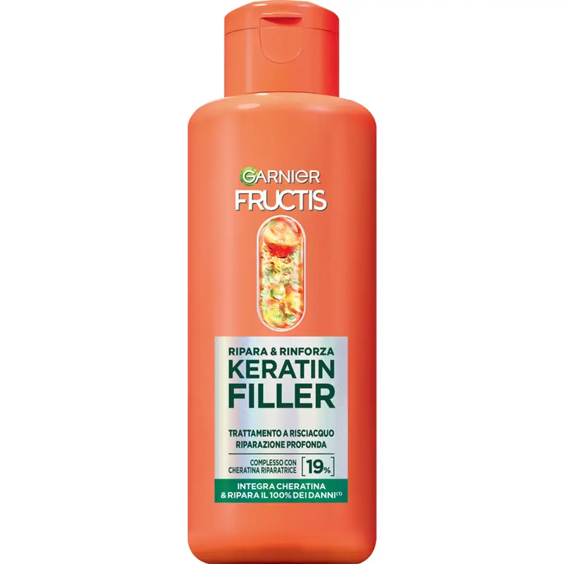 Garnier Fructis Keratin Filler Ripara & Rinforza 200ml | Trattamento Intensivo per Capelli Danneggiati | Con Cheratina e Olio di Marula