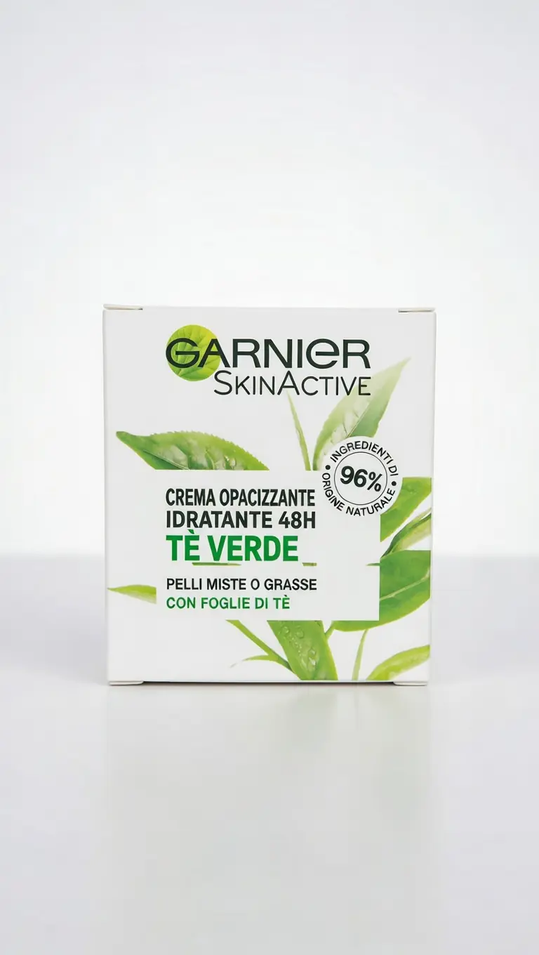 Garnier SkinActive Crema Opacizzante Idratante 48H al Tè Verde 50ml – Per Pelli Miste e Grasse – Idratazione Opacizzante Senza Siliconi