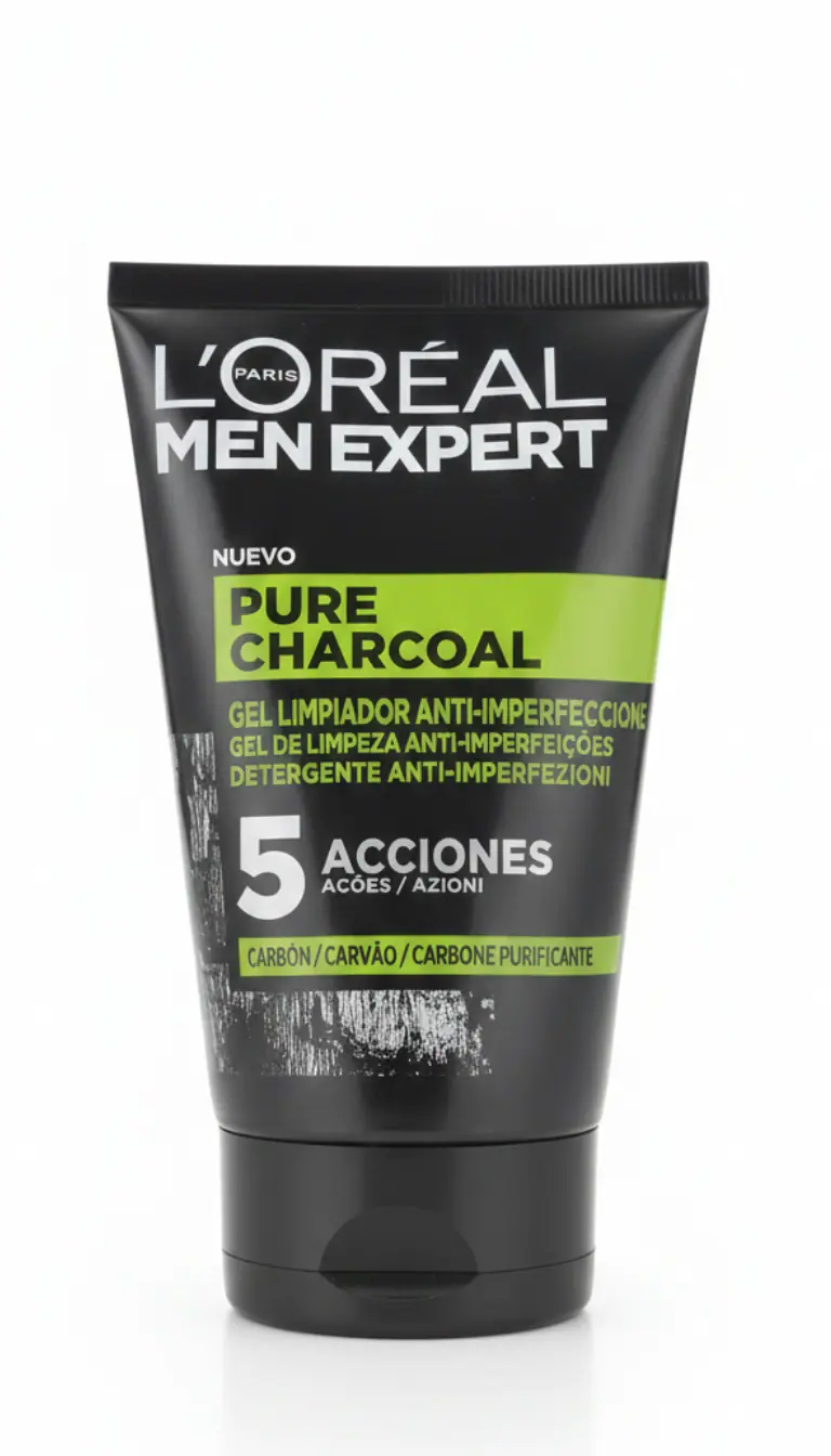 Gel Detergente Viso Anti-Imperfezioni Pure Charcoal al Carbone Nero 100ml – L'Oréal Men Expert