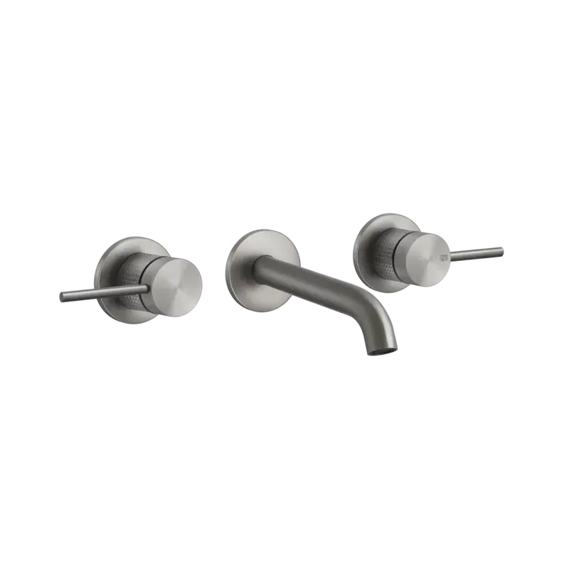 Gessi 316 Cesello rubinetto lavabo a parete 3 fori 54494 + 45089