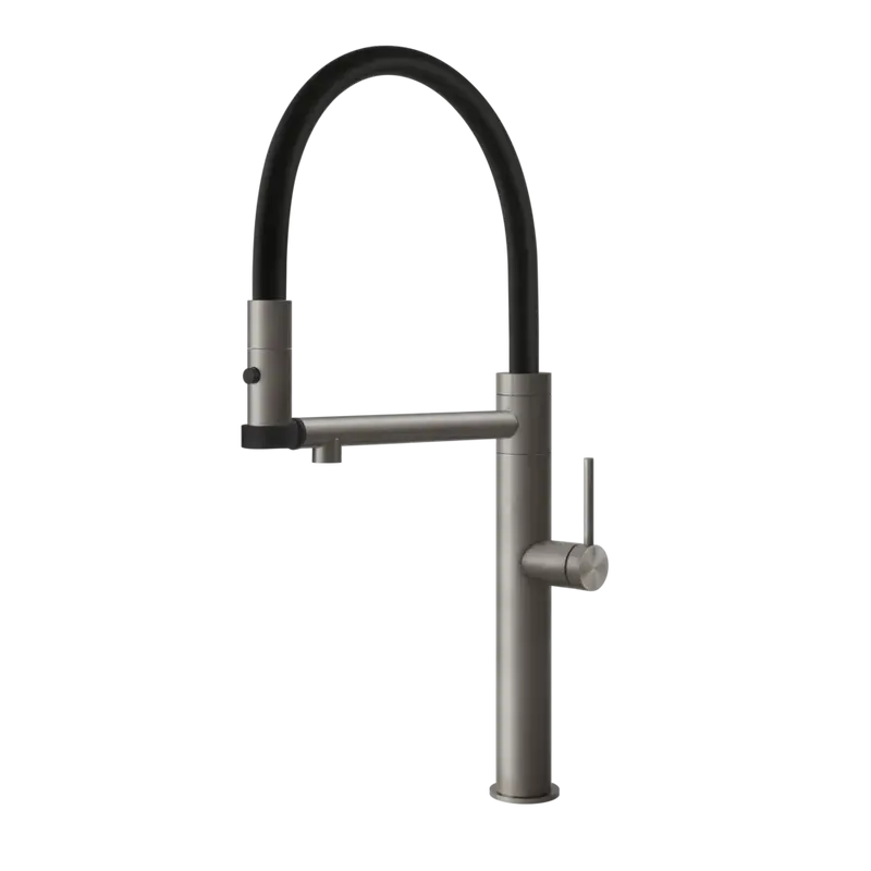 Gessi 316 Flessa rubinetto cucina semi professionale con canna girevole e doppio getto 60210