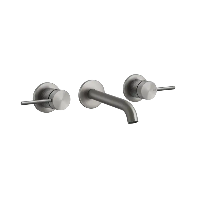 Gessi 316 Intreccio rubinetto lavabo a parete 3 fori 54194 + 45089