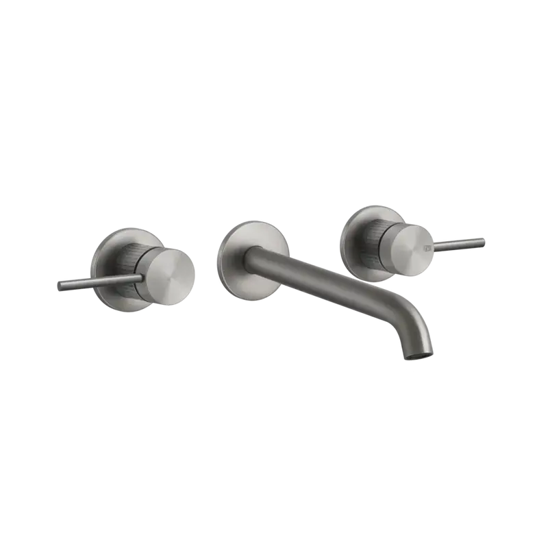 Gessi 316 Meccanica rubinetto lavabo a parete 3 fori 54294 + 45089