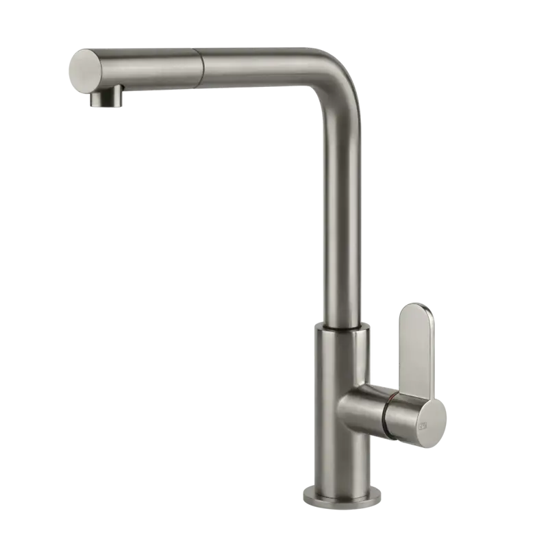 Gessi Acciaio rubinetto cucina con canna girevole e doccetta estraibile 60537