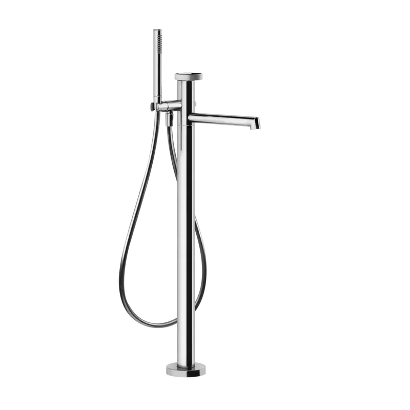 Gessi Anello rubinetto vasca da bagno a terra con doccetta 63328 + 46189
