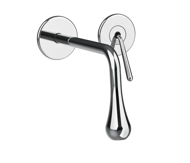Gessi Goccia rubinetto lavabo a parete bocca corta 33084 + 09283