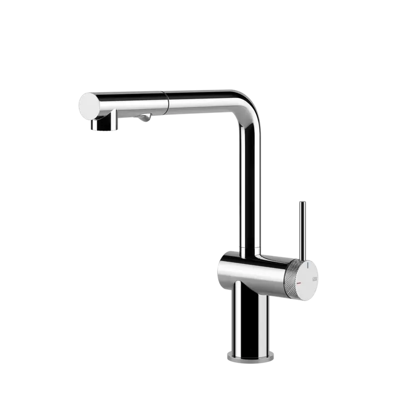 Gessi Inedito godronato rubinetto cucina con doccetta estraibile doppio getto 60478