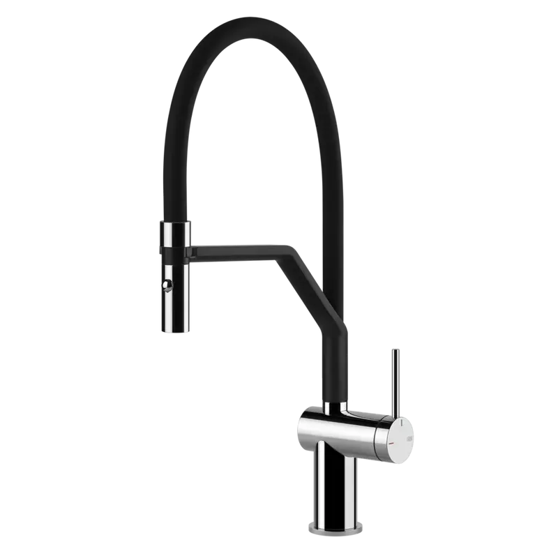 Gessi Inedito rubinetto cucina semi professionale con doccetta estraibile doppio getto 60429
