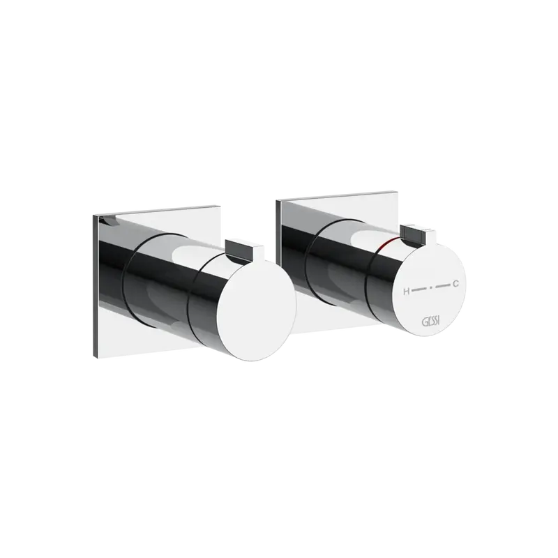 Gessi Inverso miscelatore doccia termostatico a parete 2 vie 73034 + 54169