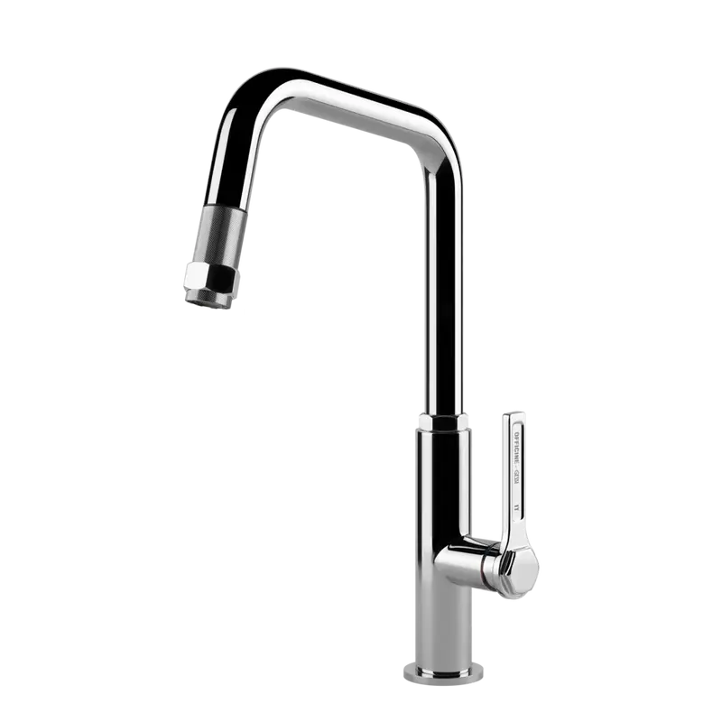 Gessi Officine rubinetto cucina con canna girevole e doccetta estraibile 60053