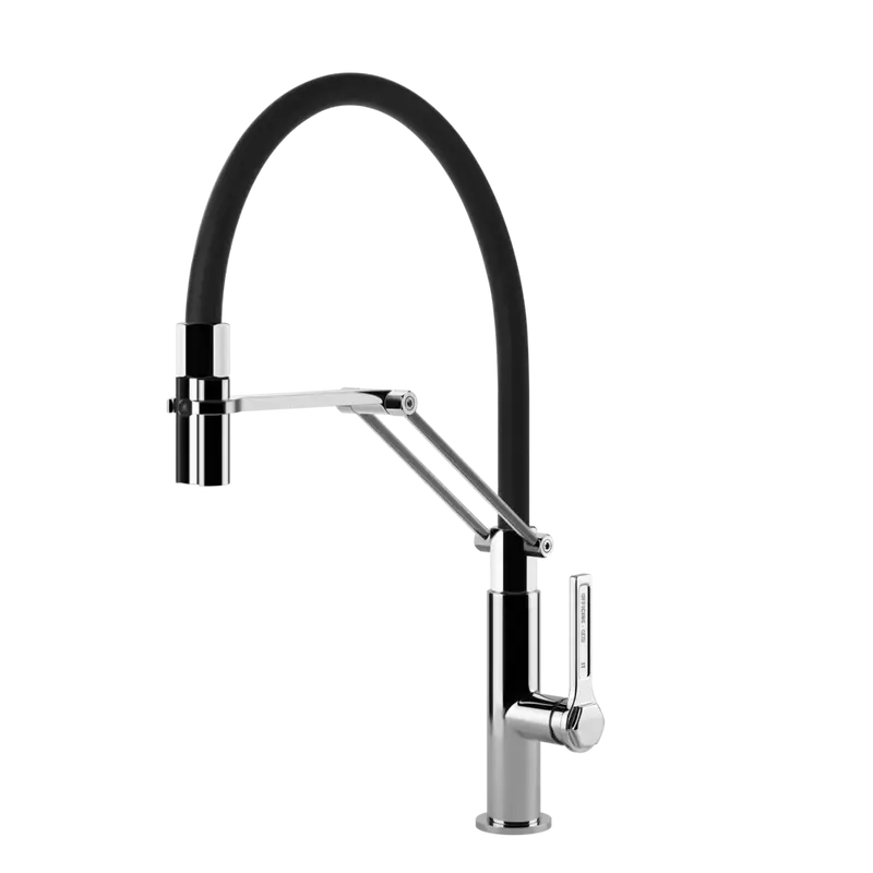 Gessi Officine rubinetto cucina semi professionale con doccetta estraibile doppio getto 60055