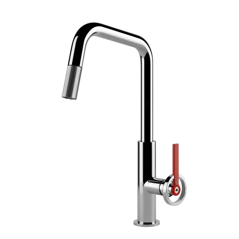 Gessi Officine V rubinetto cucina con canna girevole e doccetta estraibile 60203