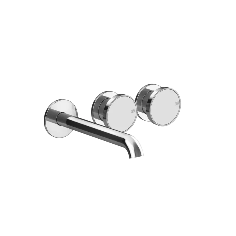 Gessi Origini rubinetto lavabo 3 fori a parete 66090 + 66236