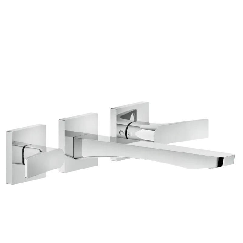 Gessi Rilievo rubinetto lavabo a parete 3 fori 59090 + 45089