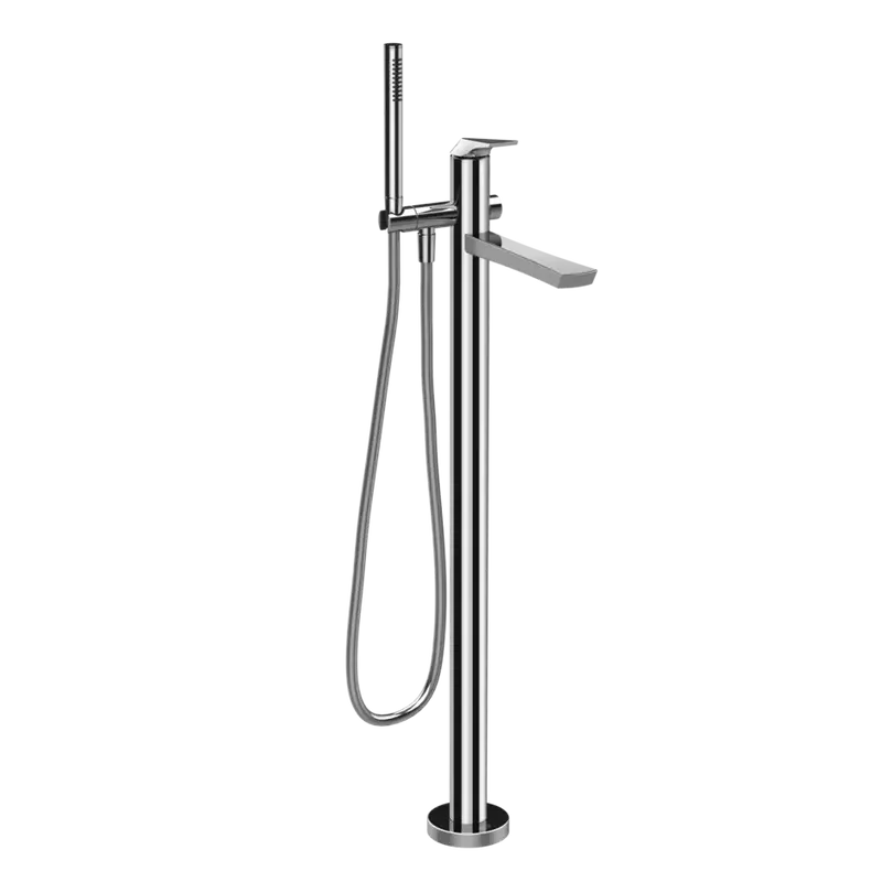 Gessi Ventaglio rubinetto vasca da bagno da terra con doccetta 72028 + 46189